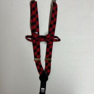 Infant Toddler Red & Black Suspenders